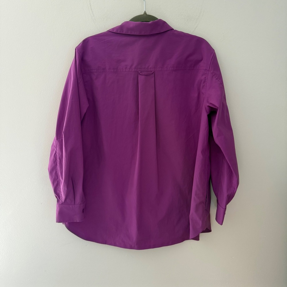 Athleta women's Oversized Poplin Button Down Shirt Purple XS‎ - Picture 5 of 8